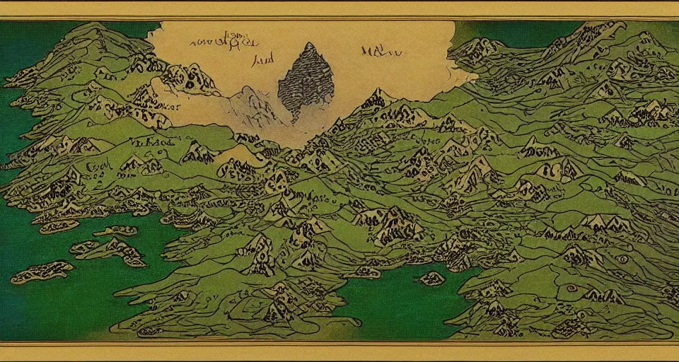 Image similar to Masterfully drawn mspaint art piece of middle-earth by J.R.R. Tolkien. Locations labeled. Amazing beautiful incredible wow awe-inspiring fantastic masterpiece gorgeous fascinating glorious great.