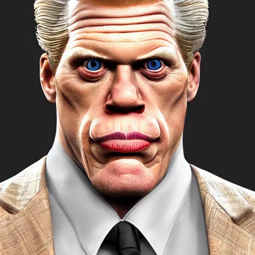 Image similar to the lovechild of john cena ron perlman steve buscemi and christopher walken, realistic, hyperrealistic, 8 k resolution, hd quality, very detailed, highly detailed, intricate details, real life, real world, trending on artstation, 7 0 s photo