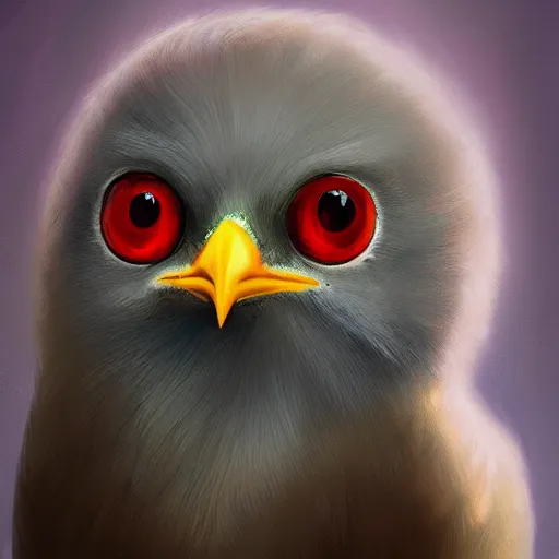 Prompt: a portrait painting of the cutest bird, fantasy art, digital art, unreal engine