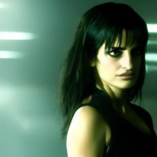 Prompt: penelope cruz in the movie Matrix, intricate, cinematic lighting, highly detailed, beautiful