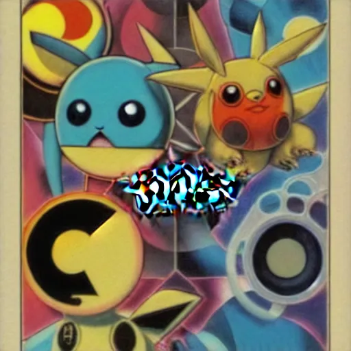 Image similar to bauhaus pokemon portrait airbrushed in style of 1 9 8 0 sci - fi, hip hop album cover art, conceptual mystery pokemon, intricate detailed painting, illustration sharp detail, manga 1 9 9 0