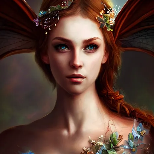 Image similar to a picture of a pretty fairy, elegant, epic, detailed, intricate, digital painting, concept art, realistic, smooth, focus, rim light,