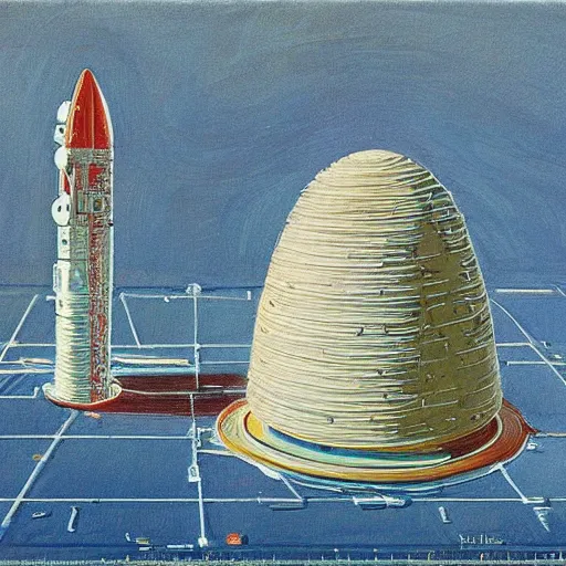 Image similar to space ship by wayne thiebaud