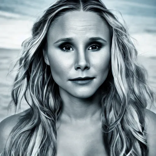 Image similar to Kristen Bell as a mermaid, vogue, perfect face, intricate, Sony a7R IV, symmetric balance, polarizing filter, Photolab, Lightroom, 4K, Dolby Vision, Photography Award