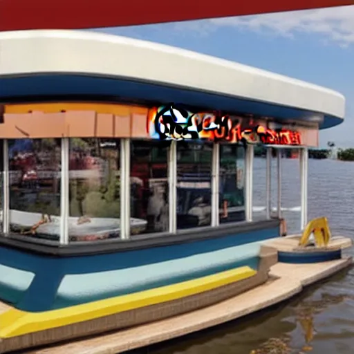 Image similar to mcdonalds on a boat