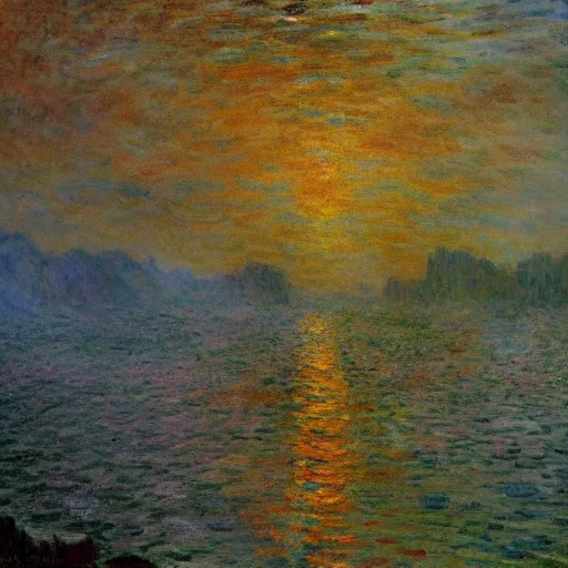 Image similar to the fall of greatness, highly detailed, artstation, painting, by claude monet