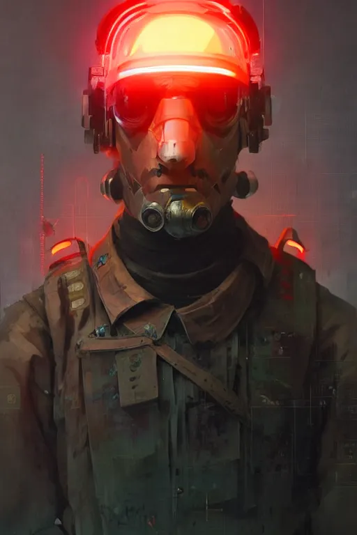 Prompt: soldier from battlefield 1, cyberpunk futuristic neon. decorated with traditional japanese ornaments by ismail inceoglu dragan bibin hans thoma greg rutkowski alexandros pyromallis nekro rene maritte illustrated, perfect face, fine details, realistic shaded, fine - face, pretty face