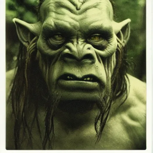 Prompt: polaroid of candid orc by Tarkovsky