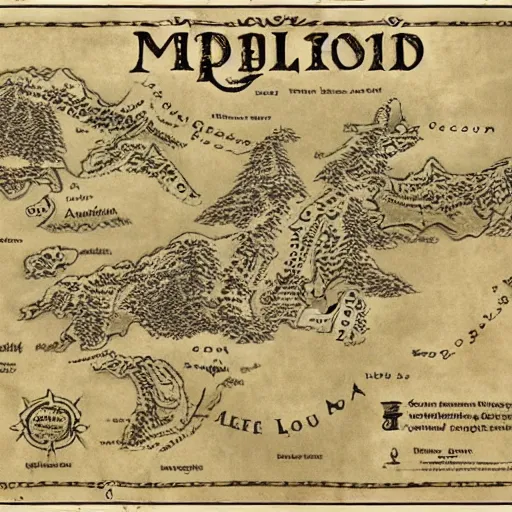 Image similar to A detailed map of Middle Earth