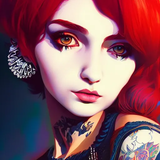 Image similar to a portrait of a beautiful punkrock gypsy, art by ilya kuvshinov and wlop and artgerm and josan gonzalez, digital art, highly detailed, intricate, sharp focus, trending on artstation hq, deviantart, pinterest, unreal engine 5, 4 k uhd image