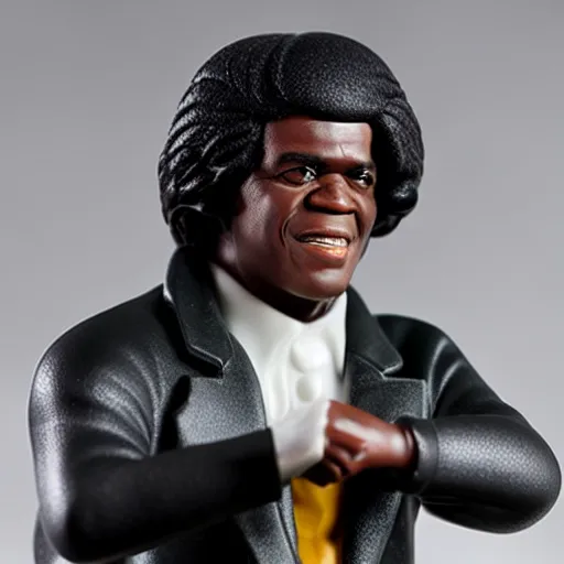 Image similar to a porcelain figurine of james brown, product shot