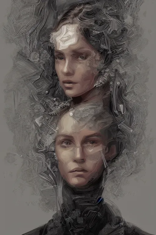 Prompt: self portrait of Stable Diffusion AI, Intricate Digital painting, Trending on Artstation, Cinematic