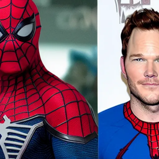 Image similar to chris pratt as spider - man