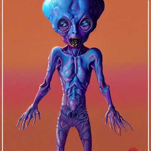 Prompt: original jean giraud digital art painting pastel goth aesthetic, creepy kawaii alien, psychedelic, sabbas apterus