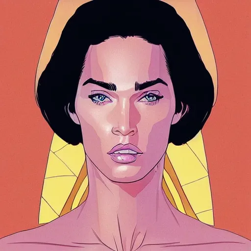 Prompt: “ megan fox retro minimalist portrait by jean giraud, moebius starwatcher comic, 8 k ”