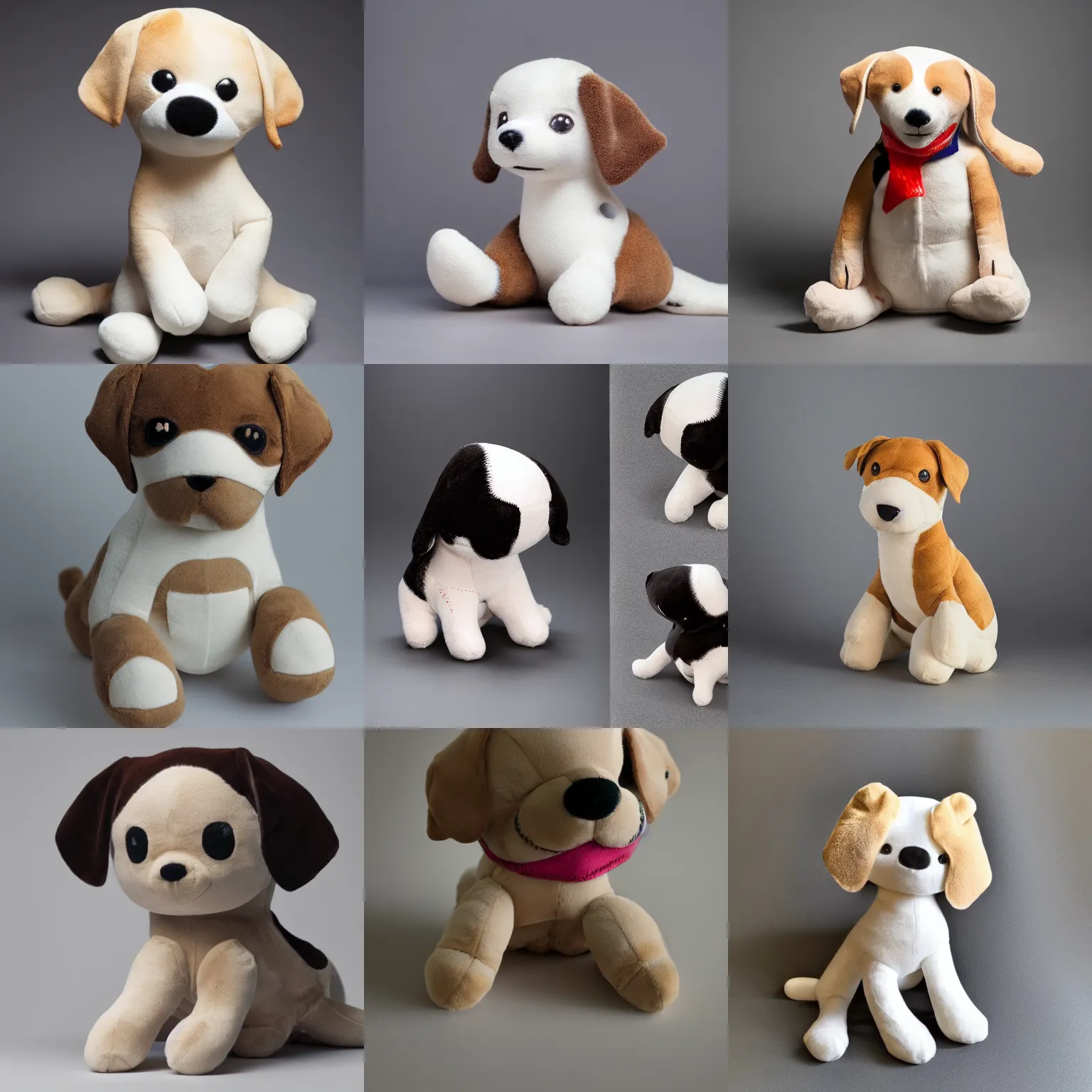 Prompt: a plushie of a dog, studio lighting