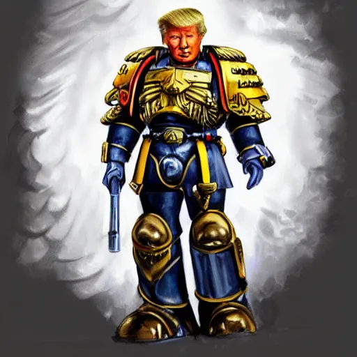 Image similar to Donald Trump as a space marine, painted by Sargent, 8k, matte painting, trending on art station