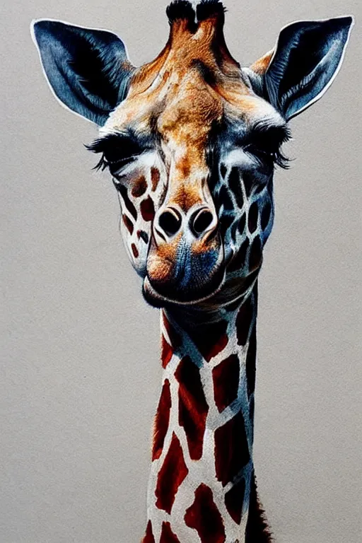 Prompt: giraffe, agnes cecile, beautiful