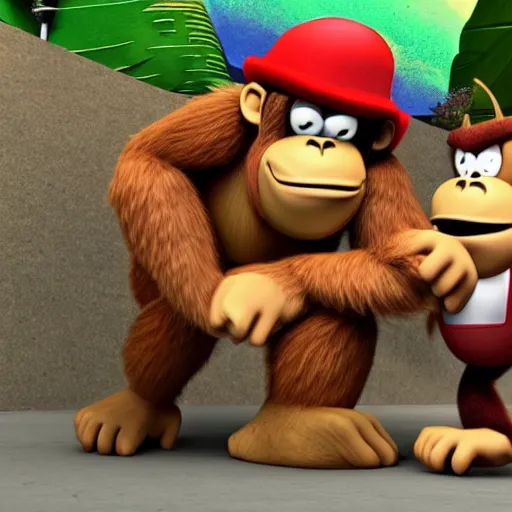Prompt: Donkey Kong meets King Kong