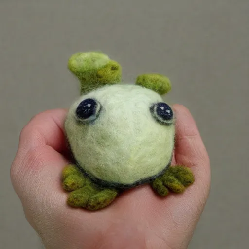 Prompt: a needle felted sea turtle, needle felting art.