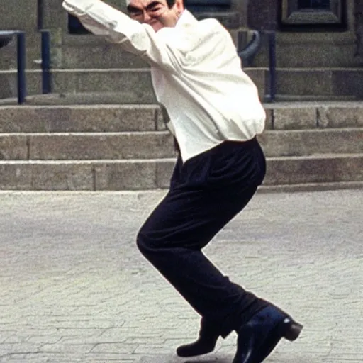 Image similar to mr bean dabbing