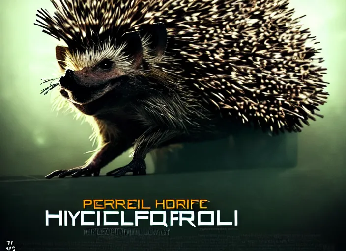 Prompt: portrait of a intricate hedgehog cyborg, on the background of a weird magical mechanical forest. Very detailed 8k. Fantasy cyberpunk horror. Sharp. Cinematic post-processing.