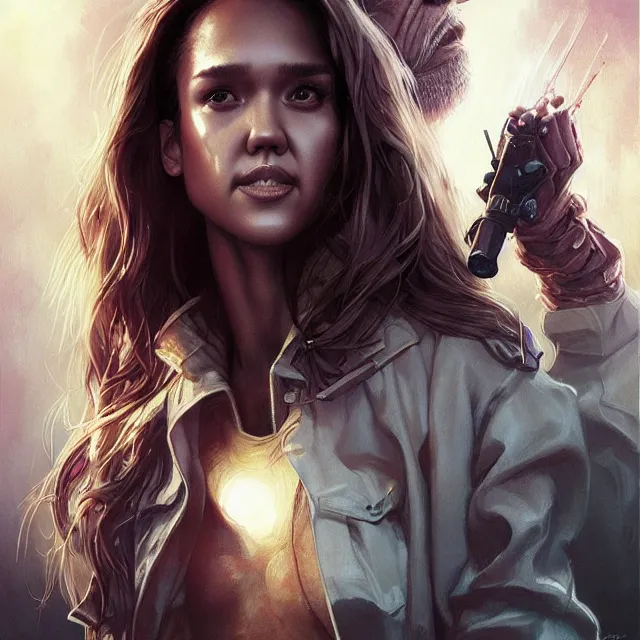 Image similar to the thing jessica alba john carpenter by stanley artgerm lau, wlop, rossdraws, frank frazetta, andrei riabovitchev, marc simonetti