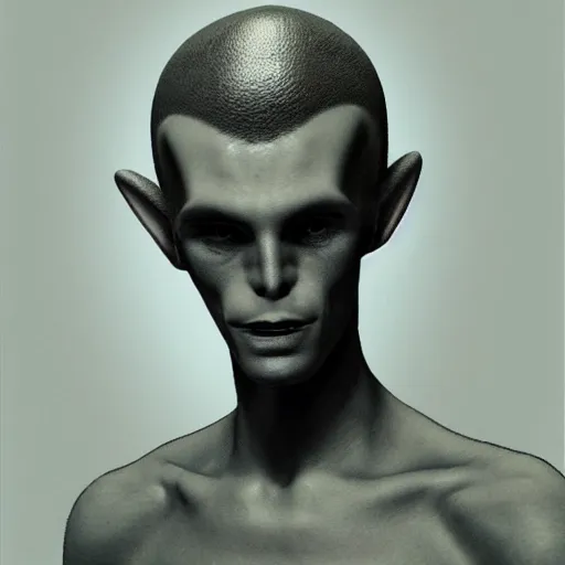 Image similar to portrait of a handsome human like male alien