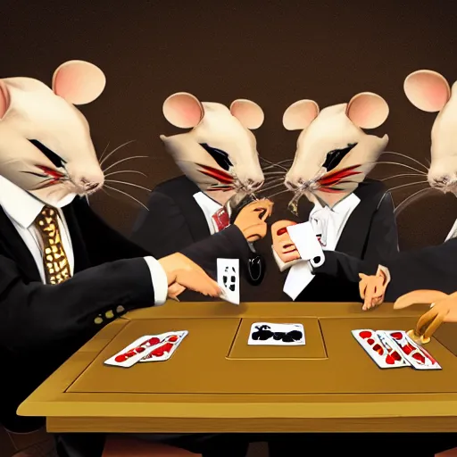 Image similar to mafia mice playing cards against each other