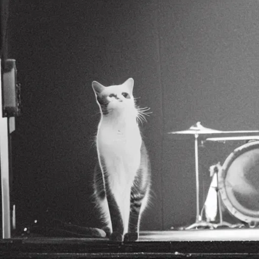 Image similar to photograoh of cat ainging on the stage