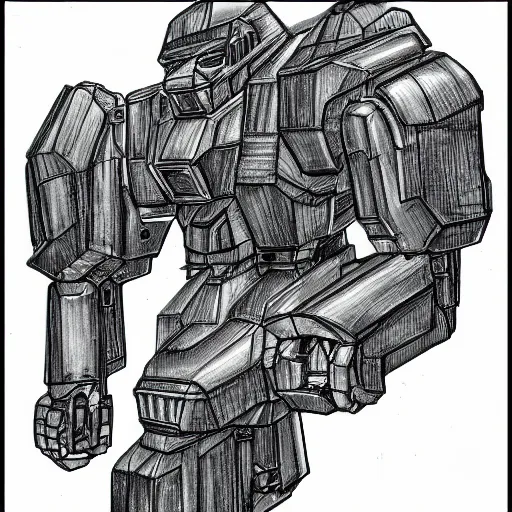 Image similar to Schematics drawing of Mecha Gorilla, detailed