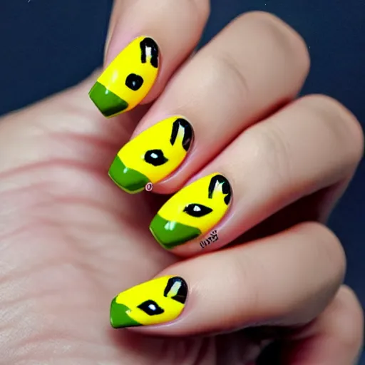 Image similar to pikachu, nail art