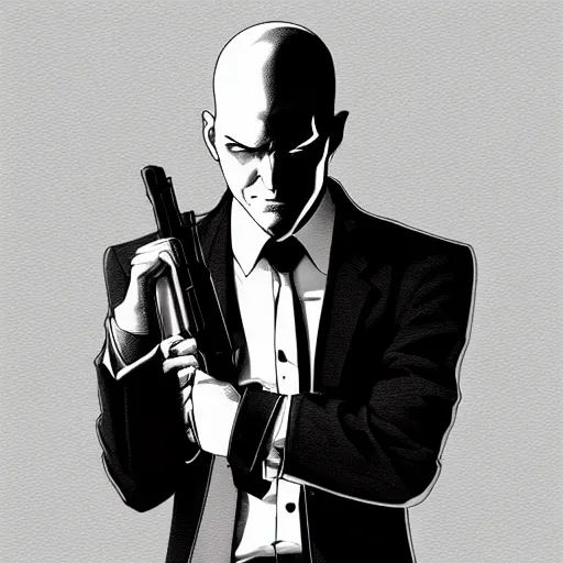 Prompt: portrait of agent 4 7 cleaning his gun, anime fantasy illustration by tomoyuki yamasaki, kyoto studio, madhouse, ufotable, trending on artstation