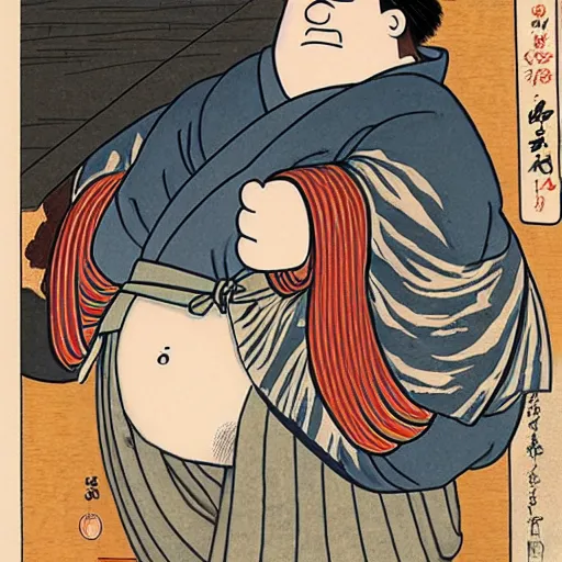 Prompt: Peter Griffin ukiyo-e highly detailed