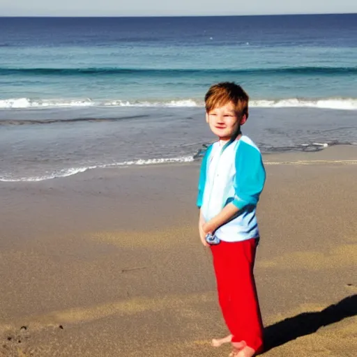 Image similar to photo of a boy at the beach