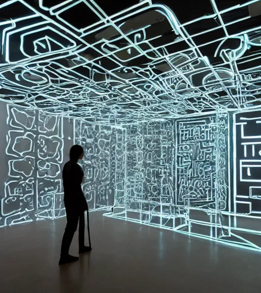 Image similar to x - ray architecture installation, art exhibition, biennale, museum, vr, virtual