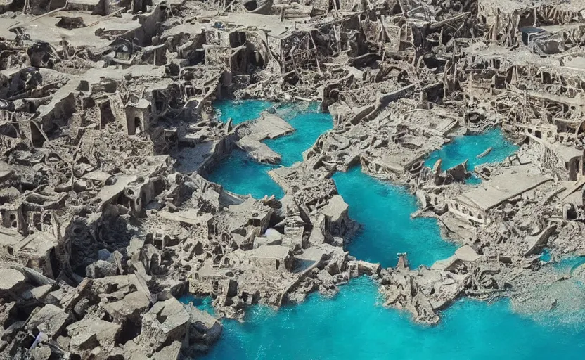 Prompt: The crumbled city of Atlantis uncovered, national geographic