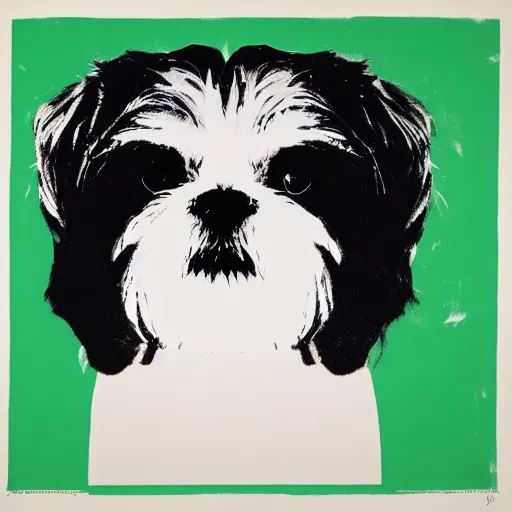 Prompt: a shih tzu, by Andy Warhol