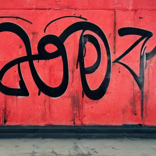 Image similar to red calligraffiti type on a black wall