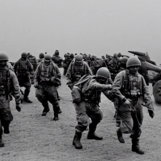 Image similar to normandy landing in the style of saving private ryan