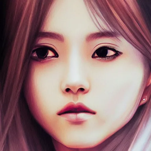 Image similar to photorealistic portrait of a beautiful women, tzuyu, emma watson. by pu hua, cyberpunk, pixiv contest winner. futuristic. detailed painting