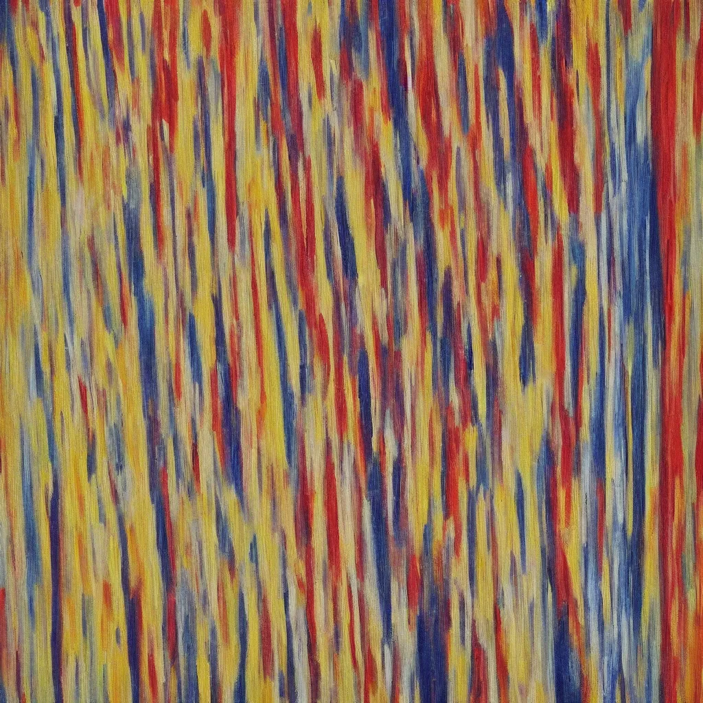 Image similar to oil painting, stripes on canvas
