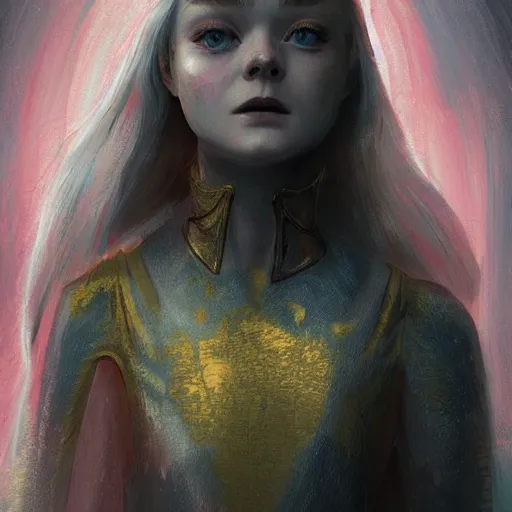 Prompt: Elle Fanning in the painted world of Dark Souls, head and shoulders masterpiece, apocalypse, golden hour, cosmic horror, artstation, in the style of Liber Chronicarum and Michael Wolgemut, extremely detailed