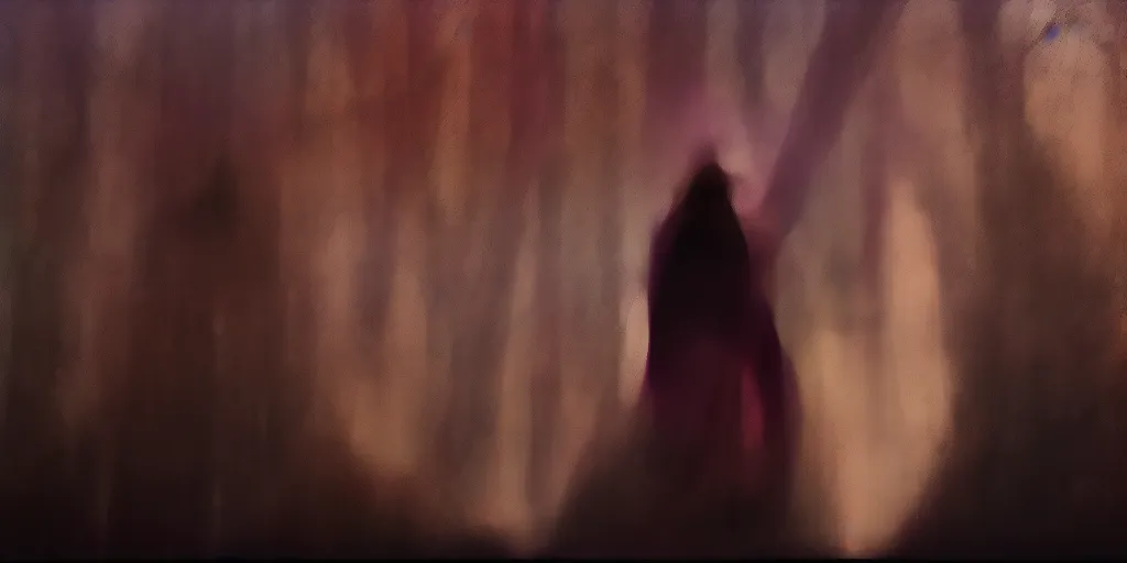 Image similar to screenshot of Luke Skywalker in dark jedi robe is lost on a surreal pink planet with black trees, minamilist 1970s sci fi film by Stanely Kubrick film, color kodak, Ektachrome, anamorphic lenses, detailed faces, hyper-realistic, photoreal, detailed portrait, moody award winning cinematography, beautiful lighting