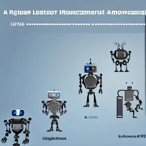 Image similar to an evolution diagram from left to right of robots, 8 k, hyper realistic.