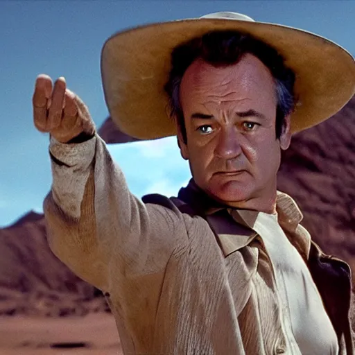 Prompt: bill murray in once upon a time in the west