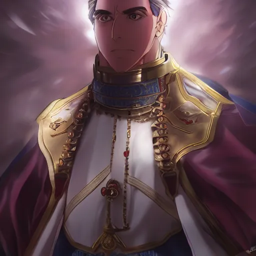 Image similar to portrait of duke of wellington, anime fantasy illustration by tomoyuki yamasaki, kyoto studio, madhouse, ufotable, comixwave films, trending on artstation