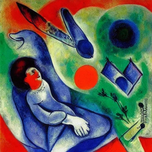 Image similar to A painting by Chagall, fly