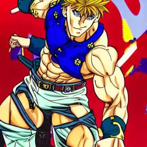 Image similar to Billy Herrington in JoJo's bizarre adventure anime style