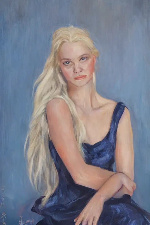 Image similar to a portrait of elsa jean ( sapphire nicole howell ), painting by elisabeth jerichau - baumann. painting, oil on canvas